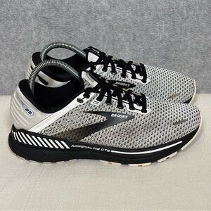 Brooks Adrenaline GTS 22 Running Shoes-White/Gray/Black-Men Size 8.5